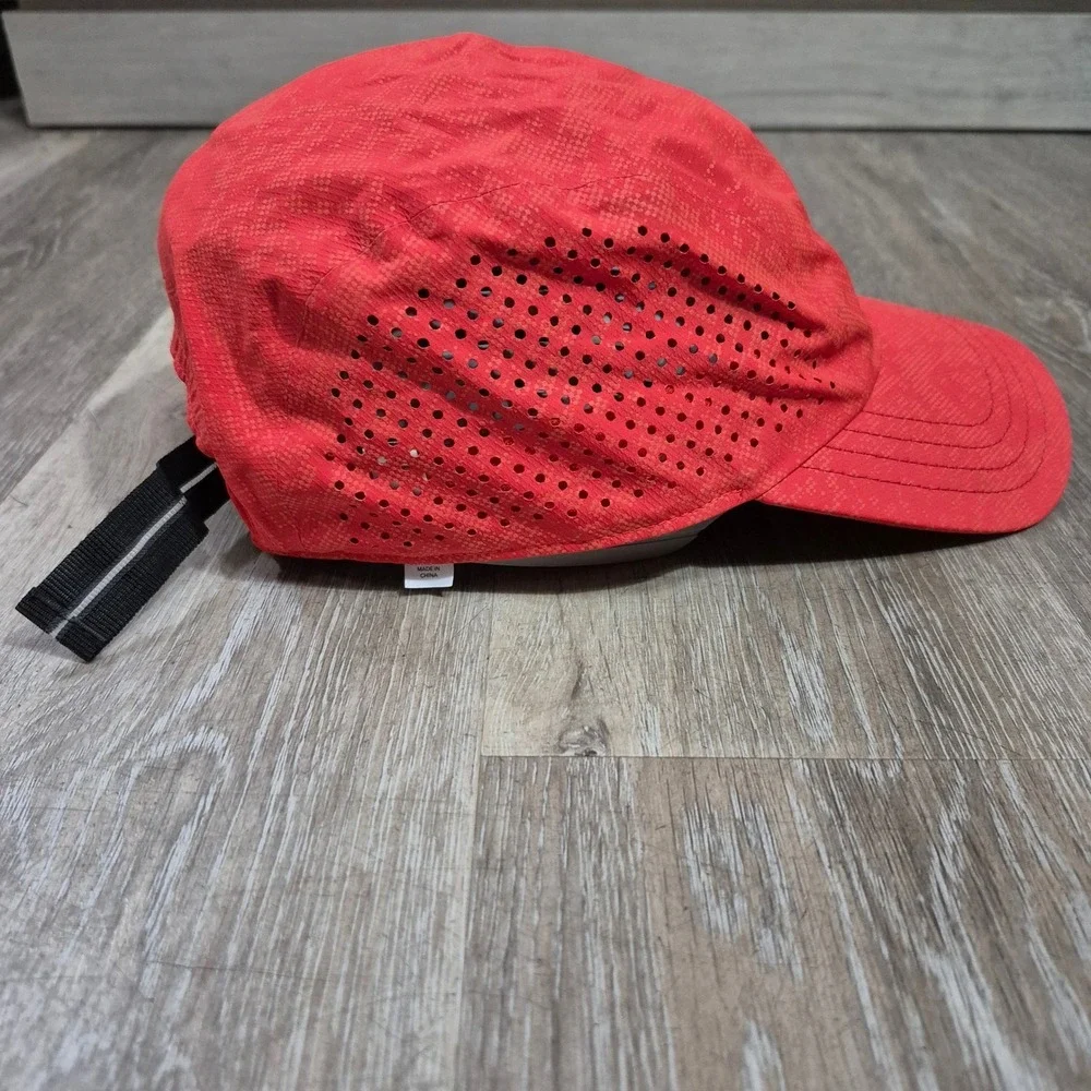 Athleta Womens Red Perforated Running Hat Adjustable Athletic Cap One Size